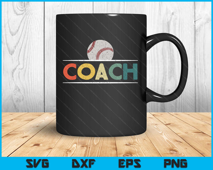 Honkbal Coach geschenken Vintage bal Coaching SVG PNG digitale snijbestanden