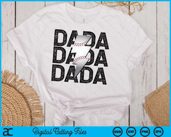 Baseball Dada Distressed Lightning Bolt SVG PNG Digital Printable Files