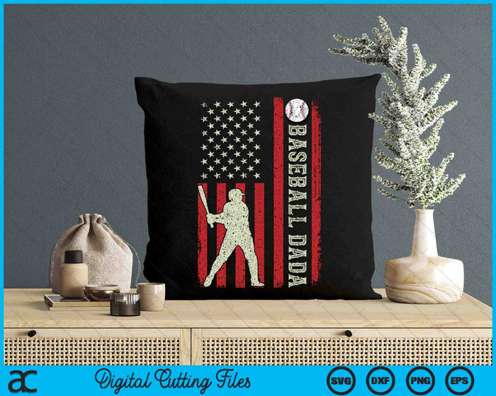 Baseball Dada US Flag Gifts For Dada Men Patriotic Fathers Day SVG PNG Digital Printable Files