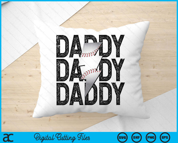 Baseball Daddy Distressed Lightning Bolt SVG PNG Digital Printable Files