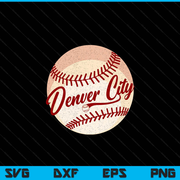 Baseball Denver city love blue color royal national pastime SVG PNG cut file for Cricut