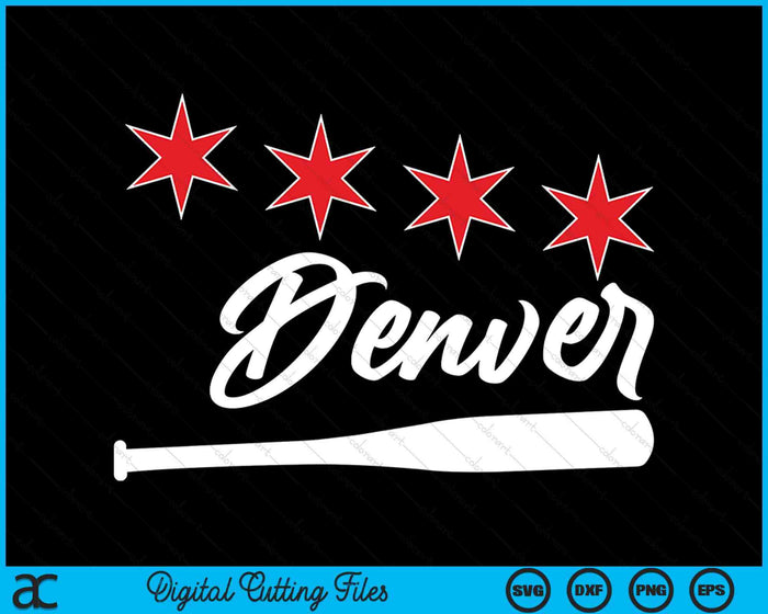 Baseball Denver Lover Cute Denver Baseball Bat American SVG PNG Digital Cutting Files