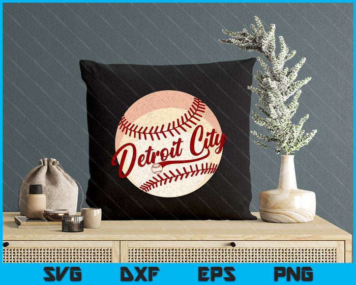 Baseball Detroit City Love Blue Color Royal National Pastime SVG PNG Cutting Printable Files