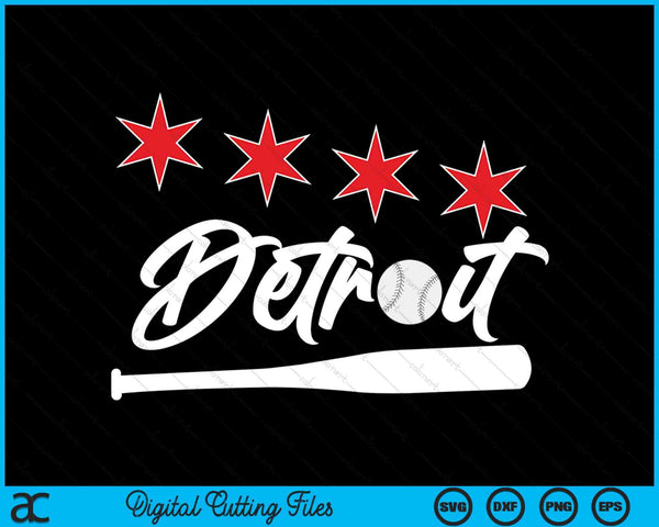 Baseball Detroit Lover Cute Detroit Baseball Bat American SVG PNG Digital Cutting Files