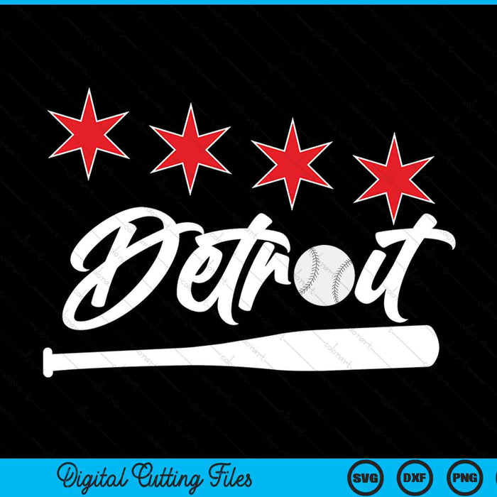 Baseball Detroit lover cute Detroit baseball bat American SVG PNG cut file for Cricut