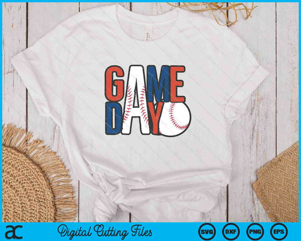 Baseball Game Day Navy Blue And Red SVG PNG Digital Printable Files