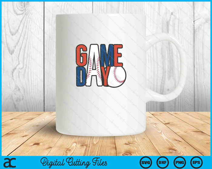 Baseball Game Day Navy Blue And Red SVG PNG Digital Printable Files