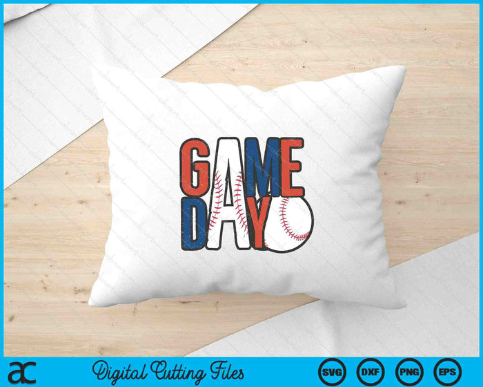 Baseball Game Day Navy Blue And Red SVG PNG Digital Printable Files