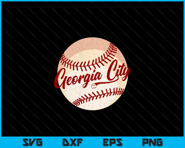 Baseball Georgia City Love Blue Color Royal National Pastime SVG PNG Cutting Printable Files