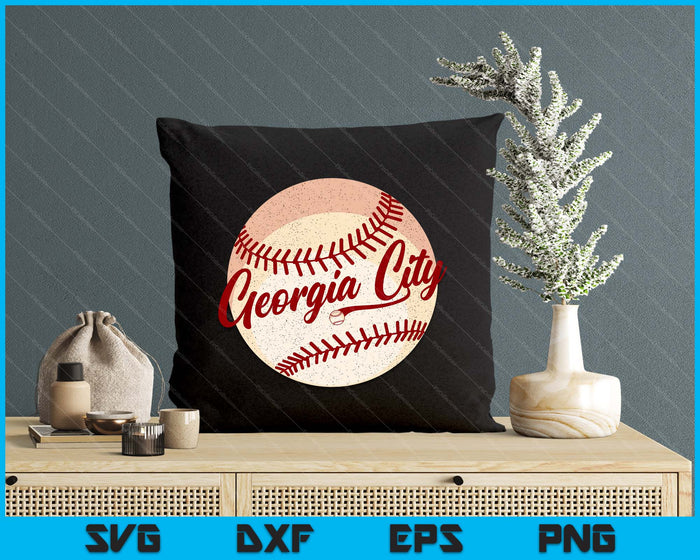 Baseball Georgia City Love Blue Color Royal National Pastime SVG PNG Cutting Printable Files