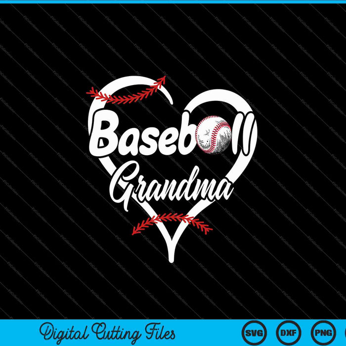 Béisbol abuela corazón orgulloso SVG PNG cortando archivos imprimibles