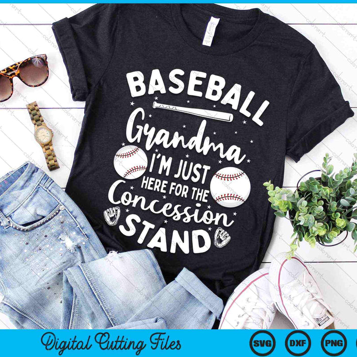 Baseball Grandma I'm Just Here For The Concession Stand SVG PNG Digital Cutting Files