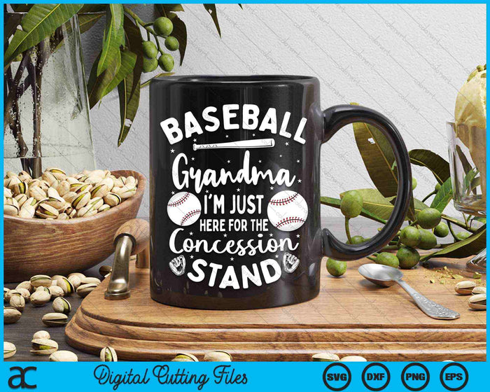 Baseball Grandma I'm Just Here For The Concession Stand SVG PNG Digital Cutting Files