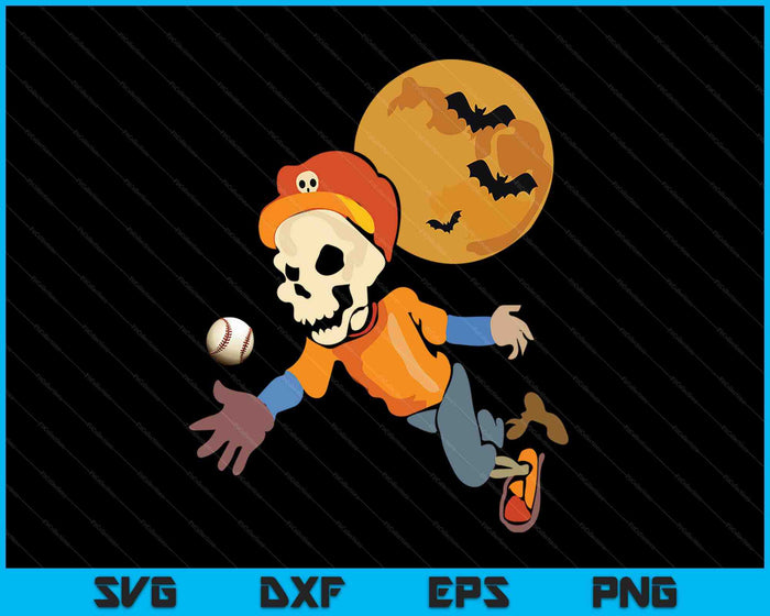Béisbol Halloween Esqueleto SVG PNG Archivos de corte digital