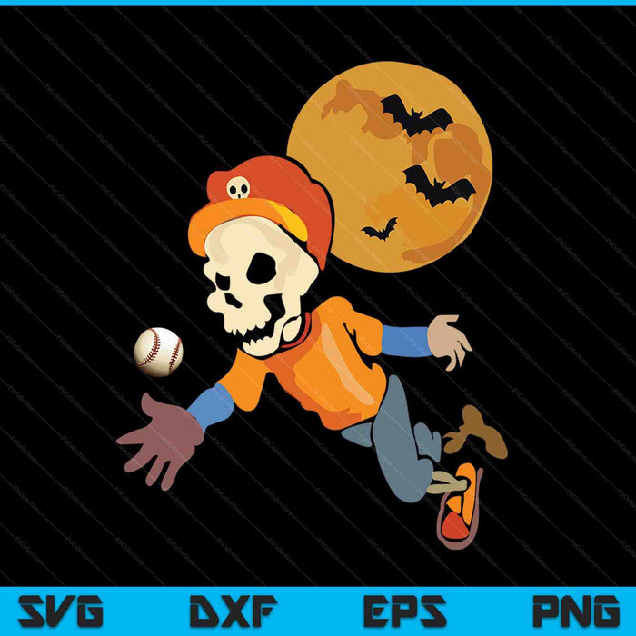 Baseball Halloween Skeleton SVG PNG Digital Cutting Files