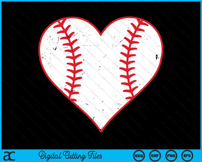 Honkbal hart liefde Valentijnsdag honkbalspeler SVG PNG digitale snijbestanden