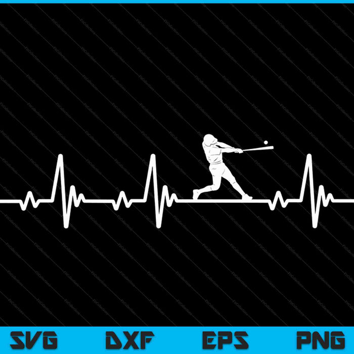 Baseball Heartbeat SVG PNG Cutting Printable Files