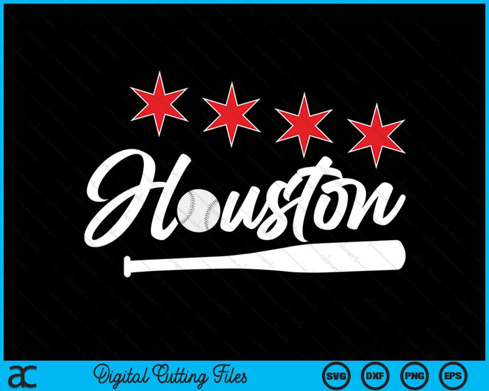 Honkbal Houston minnaar schattige Houston honkbalknuppel Amerikaanse SVG PNG digitale snijbestanden 