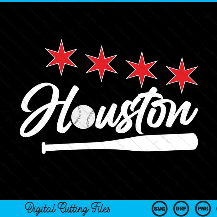 Honkbal Houston minnaar schattige Houston honkbalknuppel Amerikaanse SVG PNG digitale snijbestanden 