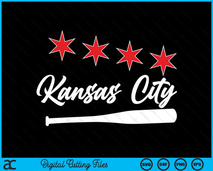 Honkbal Kansas City Lover Cute Kansas City honkbalknuppel Amerikaanse SVG PNG digitale snijbestanden 