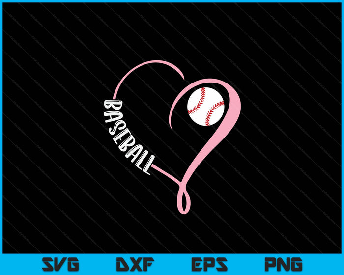 Baseball Ladies Valentine's Day Baseballl Lover SVG PNG Digital Printable Files