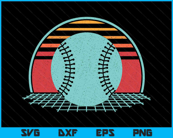 Baseball lover retro vintage 80s style player SVG cut file