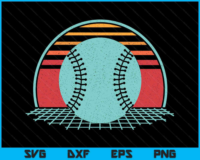 Baseball Lover Retro Vintage 80s Style Player SVG PNG Digital Printable Files