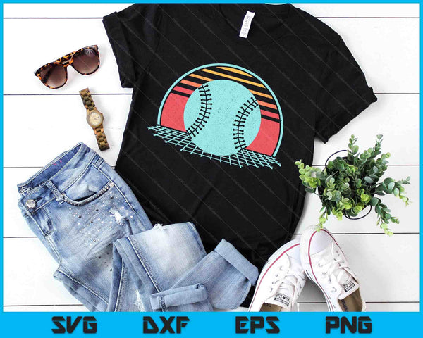 Baseball Lover Retro Vintage 80s Style Player SVG PNG Digital Printable Files