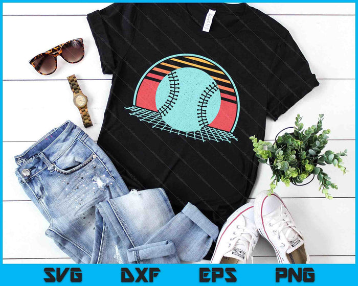 Baseball Lover Retro Vintage 80s Style Player SVG PNG Digital Printable Files