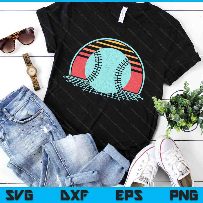 Baseball Lover Retro Vintage 80s Style Player SVG PNG Digital Printable Files