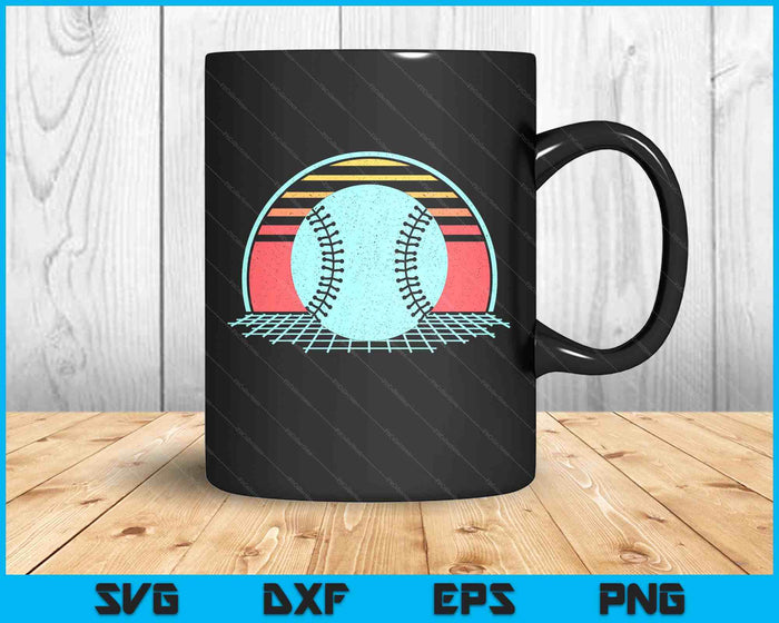 Baseball Lover Retro Vintage 80s Style Player SVG PNG Digital Printable Files