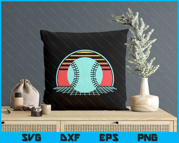 Baseball Lover Retro Vintage 80s Style Player SVG PNG Digital Printable Files