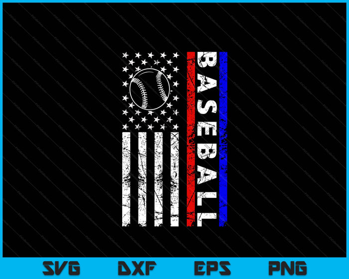 Baseball Lovers 4th of July American Flag Baseball USA SVG PNG Digital Printable Files