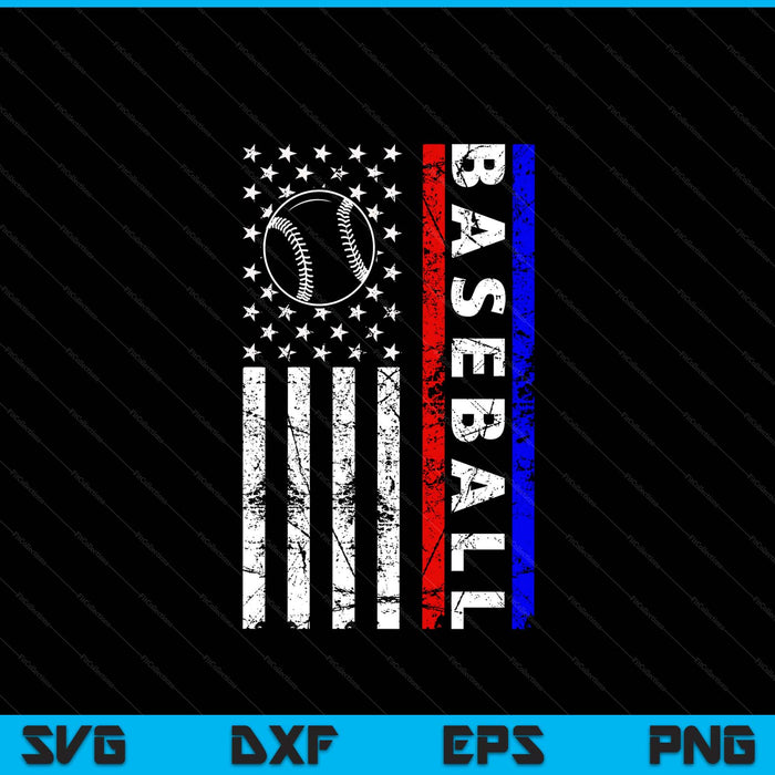 Baseball lovers 4th of July American flag baseball USA SVG cut file