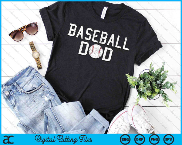 Baseball Dad Clothing Retro Vintage Baseball Dad SVG PNG Cutting Printable Files