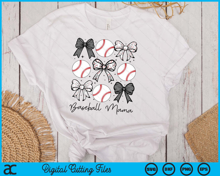 Baseball Mama Coquette Bow Baseball Season SVG PNG Digital Printable Files