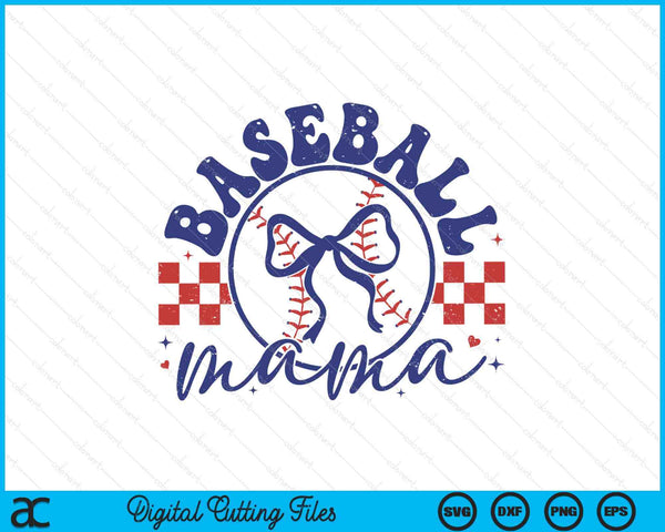 Baseball mama coquette bow Mother's Day SVG cut file