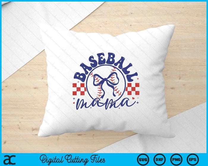 Baseball Mama Coquette Bow Mother's Day SVG PNG Digital Printable Files