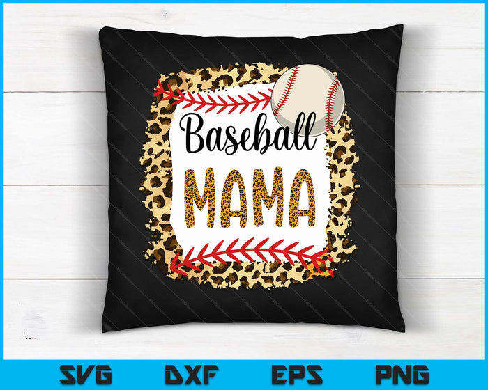 Baseball Mama Leopard Baseball Mama For Mothers Day SVG PNG Digital Cutting Files
