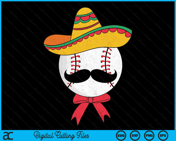 Baseball Mexican Sombrero Cinco De Mayo SVG PNG Digital Printable Files