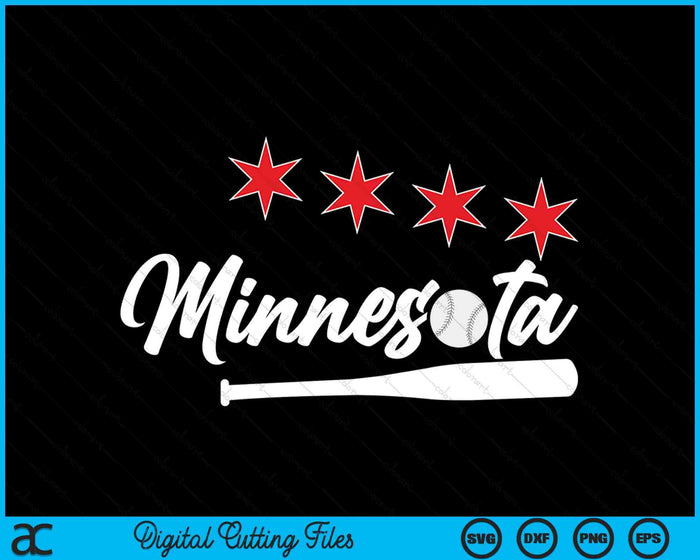 Honkbal Minnesota minnaar schattige Minnesota honkbalknuppel Amerikaanse SVG PNG digitale snijbestanden 