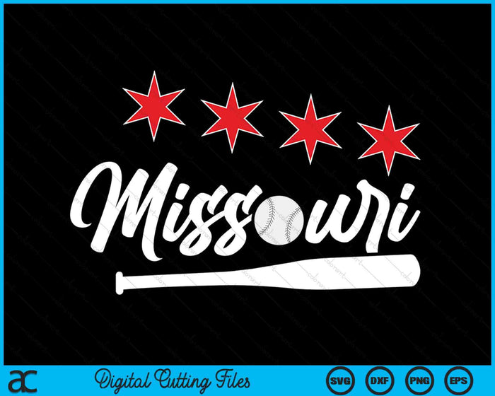 Baseball Missouri Lover Cute Missouri Baseball Bat American SVG PNG Digital Cutting Files