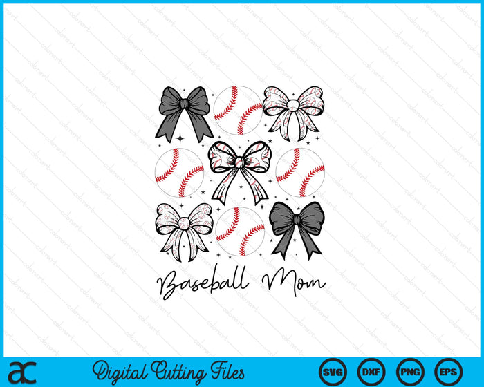 Baseball Mom Coquette Bow Baseball Season SVG PNG Digital Printable Files