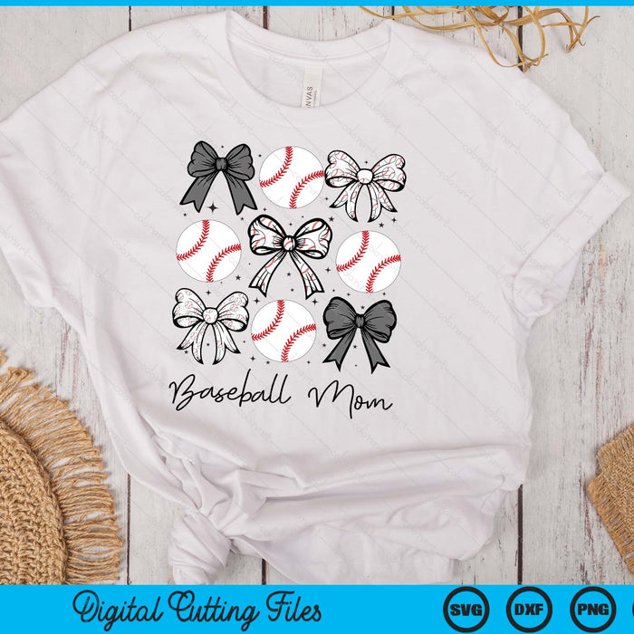 Baseball Mom Coquette Bow Baseball Season SVG PNG Digital Printable Files