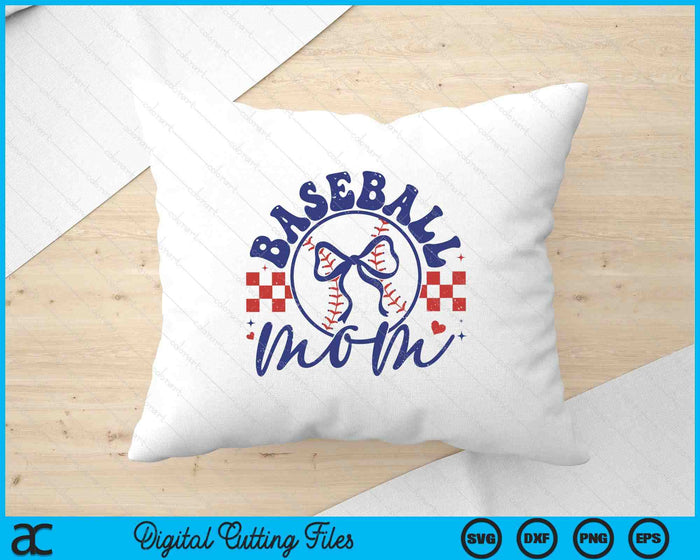 Baseball Mom Coquette Bow Mother's Day SVG PNG Digital Printable Files