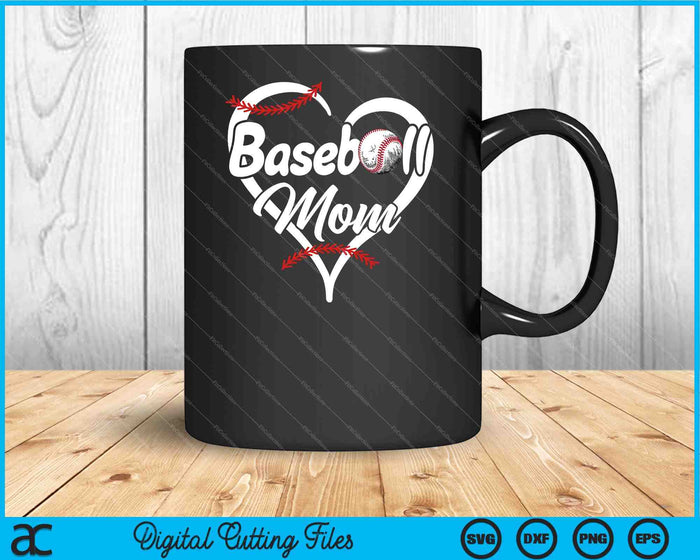 Baseball Mom Heart Proud SVG PNG Cutting Printable Files