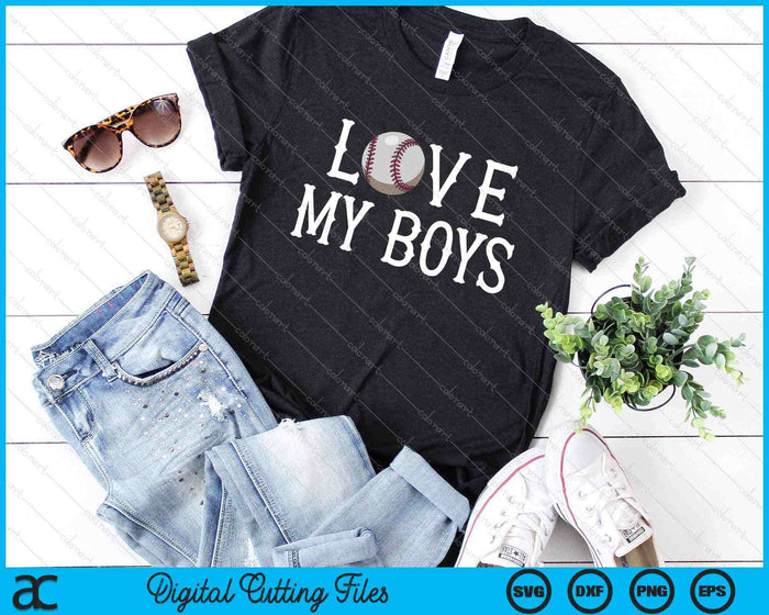 Baseball Mom I Love My Boys  SVG PNG Digital Printable Files