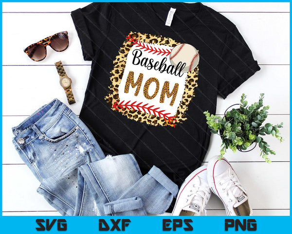 Baseball Mom Leopard Baseball Mom For Mother's Day SVG PNG Digital Cutting Files