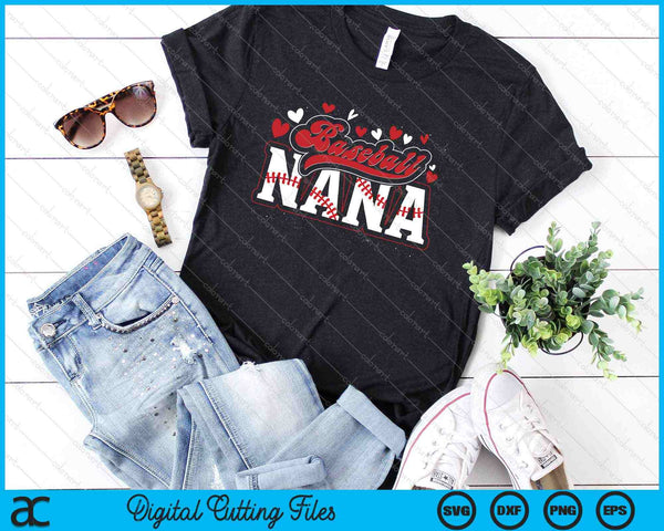 Nana jugadora de béisbol abuela fanático del béisbol SVG PNG cortando archivos imprimibles - on a t-shirt