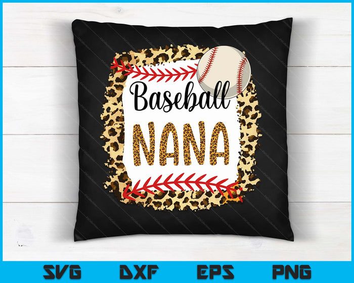 Baseball Nana Leopard Baseball Nana For Father's Day SVG PNG Digital Cutting Files